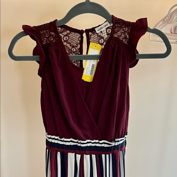 Cranberry and navy Girls Long Jumper size 12 - Picture 4 of 4